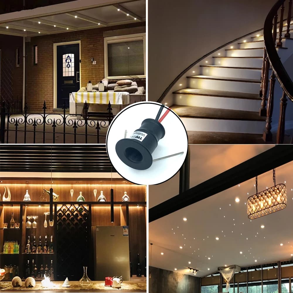 Mini projecteur LED 1W IP65 encastré Downlight intérieur 12V Dimmable Spot plafonnier vitrine affich