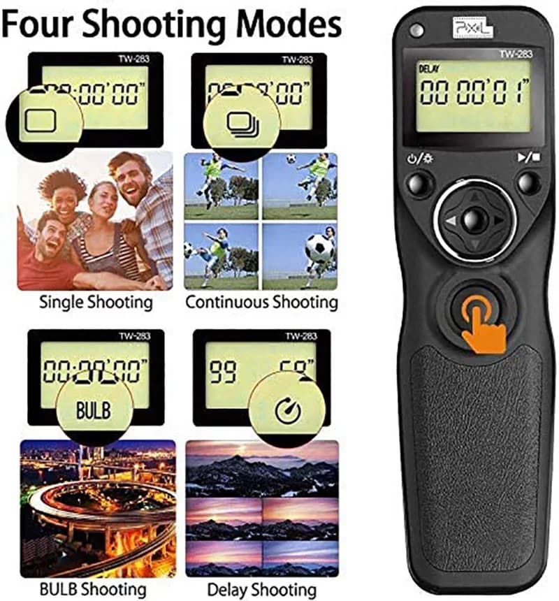 Pixel TW-283 Sans Fil Minuterie Télécommande Déclencheur (DC0 DC2 N3 E3 lt90FJ) Câble Pour IL Nikon 