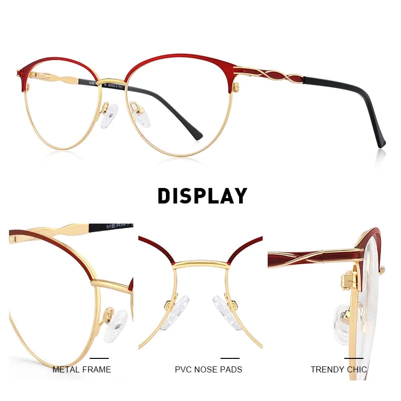 MERRYS-Lunettes de vue à monture œil de chat pour femmes, rétro, à la mode, pour myopes, S2124