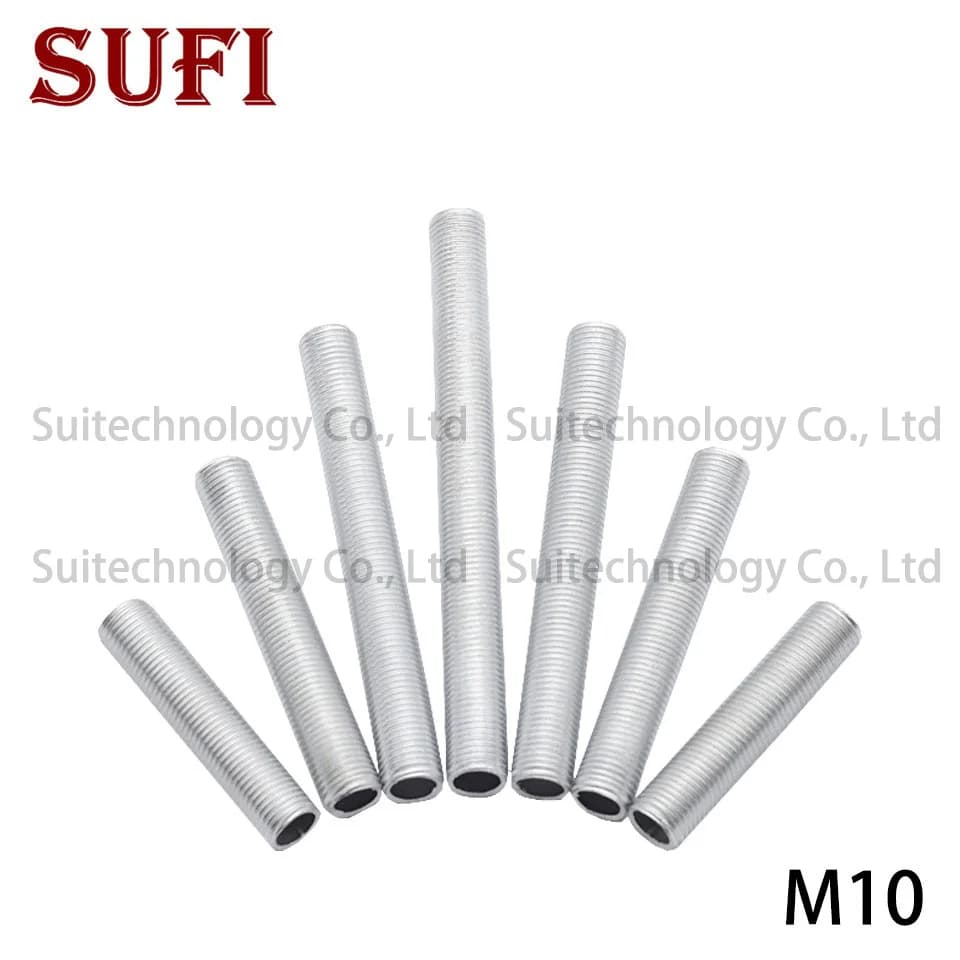 2 pièces M10 vis à dents complètes Tube droit creux pôle diamètre 10mm dent extérieure galvanisée la