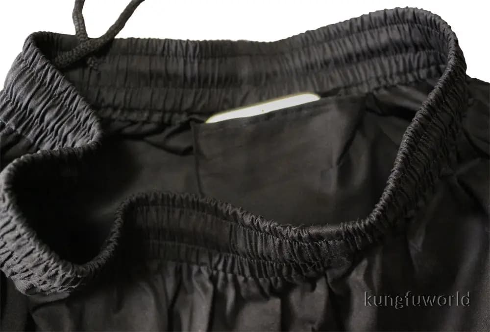 Pantalon en sergé de coton noir Chenjiagou pour Tai Chi, Kung Fu, Wushu, arts martiaux, Wing Chun, Q