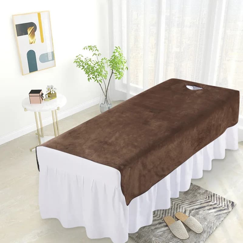 Draps de lit en velours solide pour Salon de beauté SPA, couverture de Table de Massage chaude, Saba