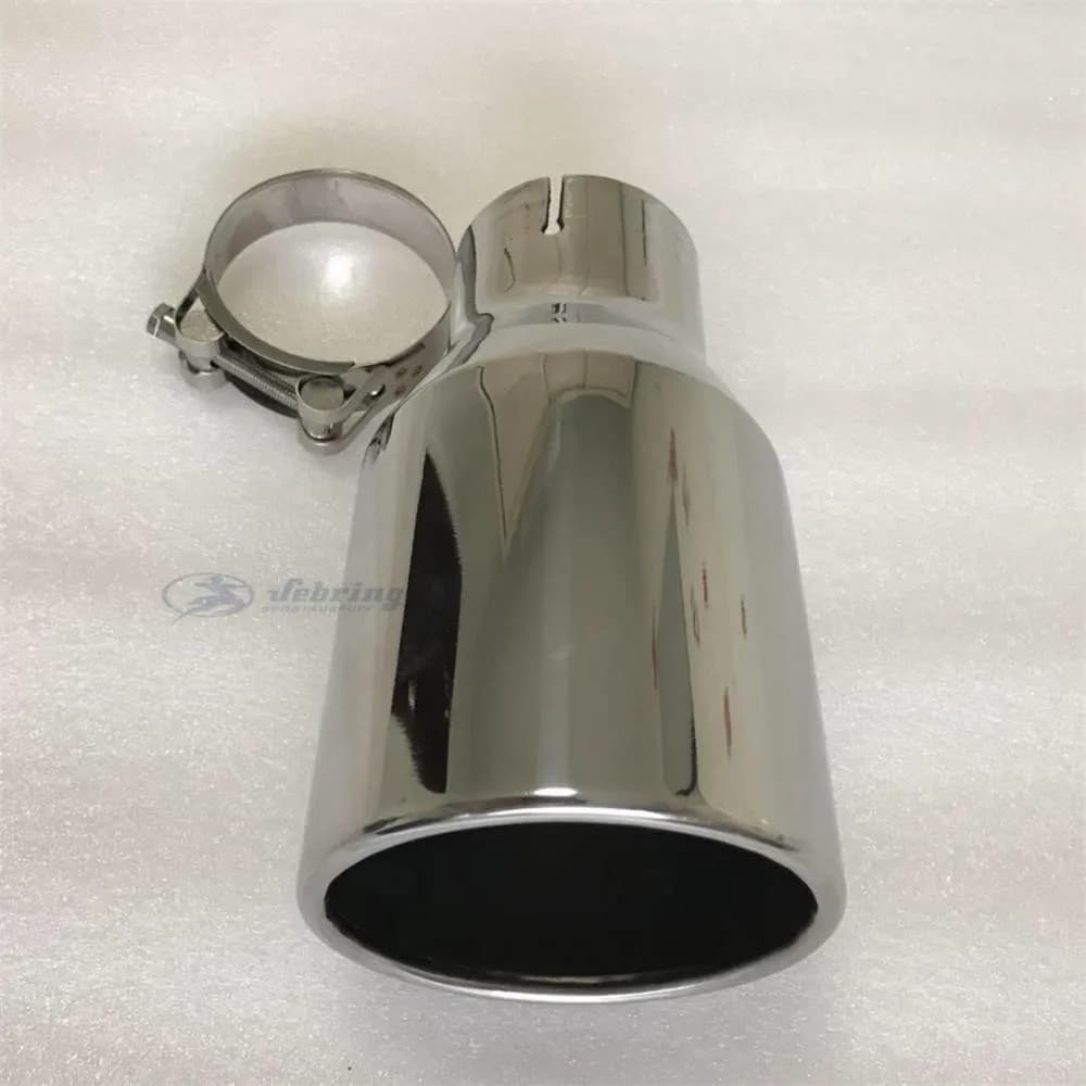 Silencieux universel simple en acier inoxydable, bord plat, gorge arrière, modification de voiture, 