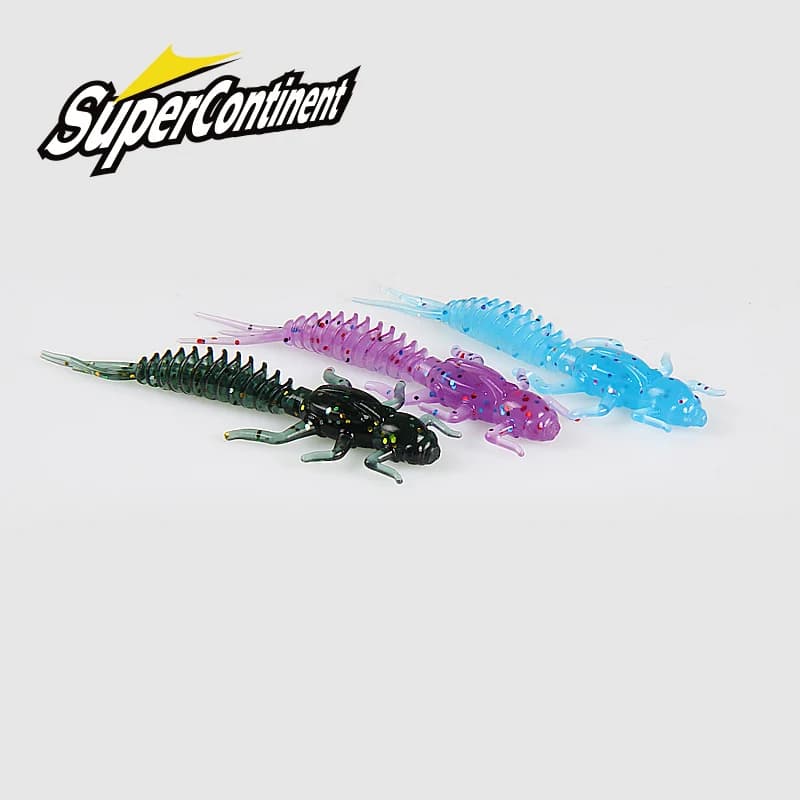 2023New portée leurres souples leurres en plastique souple larve 6 cm/5 cm appâts d'eau douce Silico