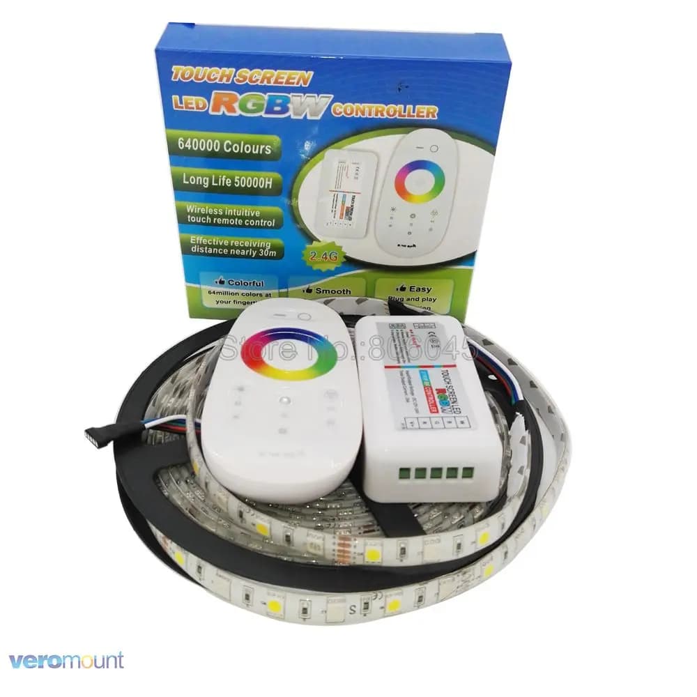 Ensemble de bandes LED étanches, 5m, 12V, 5050, RGBW, RGBWW, IP20, IP65, IP67, télécommande 2.4G, ad