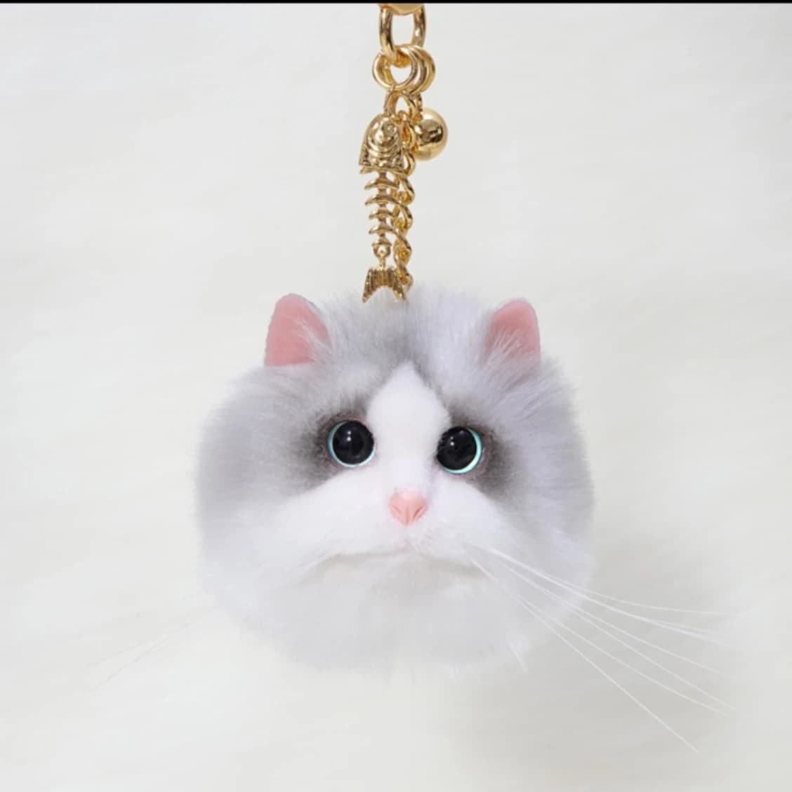 Haute qualité simulation peluche chat mignon téléphone portable boucle sac boucle voiture porte-clés