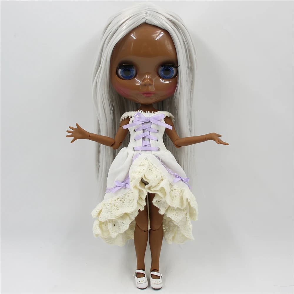 ICY DBS blyth – poupée nue à peau super noire, corps articulé, visage brillant, 30cm, anime, jouet, 
