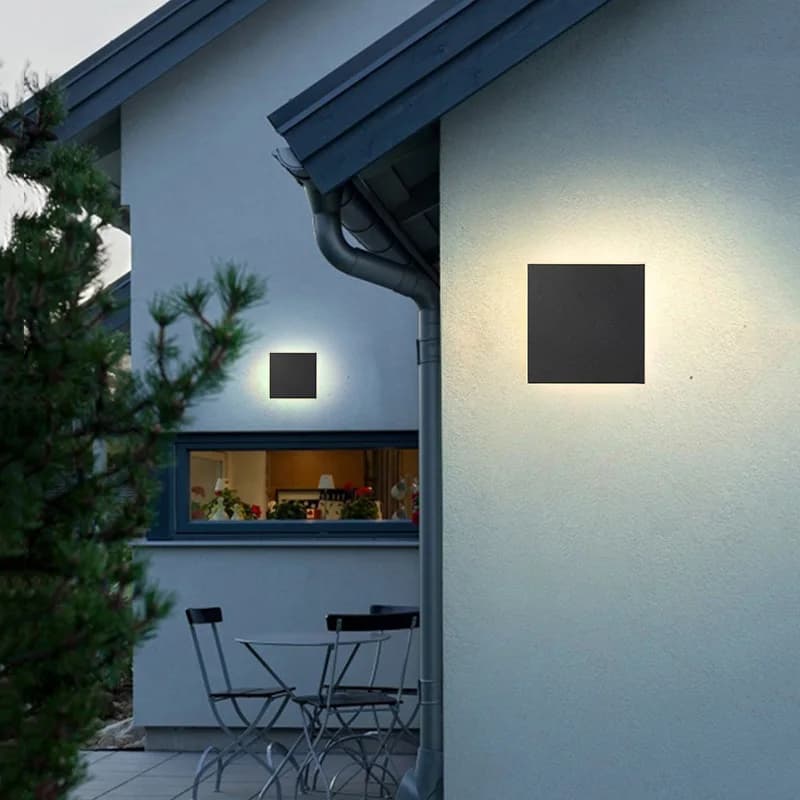 Moderne IP65 étanche extérieur mur LED lampe en aluminium rond carré applique murale jardin porche a