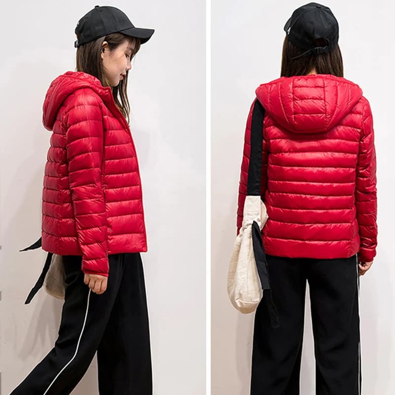 Veste en Duvet de Canard Blanc pour Femme, Manteau Chaud, Ultraléger, Parka Coupe-Vent, 2024, Automn