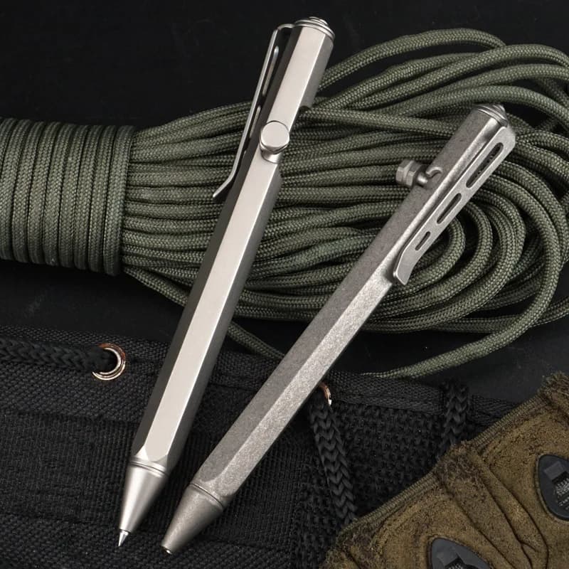 EDC – stylo en alliage de titane, avec Collection d'écriture, multifonctionnel, Portable, pour l'ext