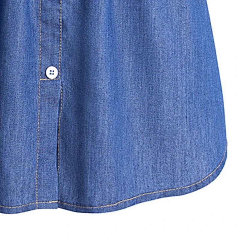 28TF – faux ourlet en Denim pour femme, faux ourlet, superpositions, haut, bas, boutons de jupe, lig