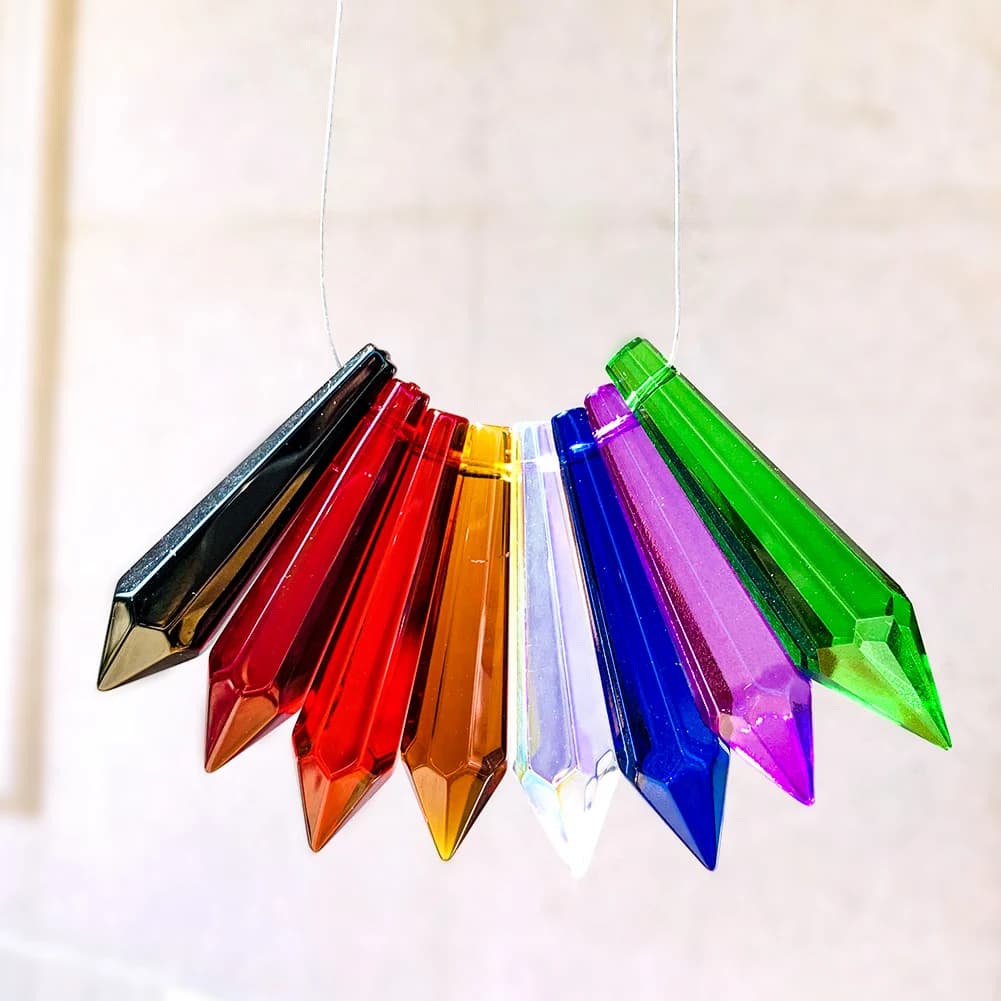 Lustre en perles de cristal pointues, citrolamp Prisms Glaçon, Suncatcher de perles de verre pour la