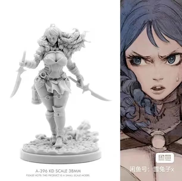 Kit de modélisme en résine 28353 Kingdom Death, assasin aux cheveux longs, sculpture non assemblée p