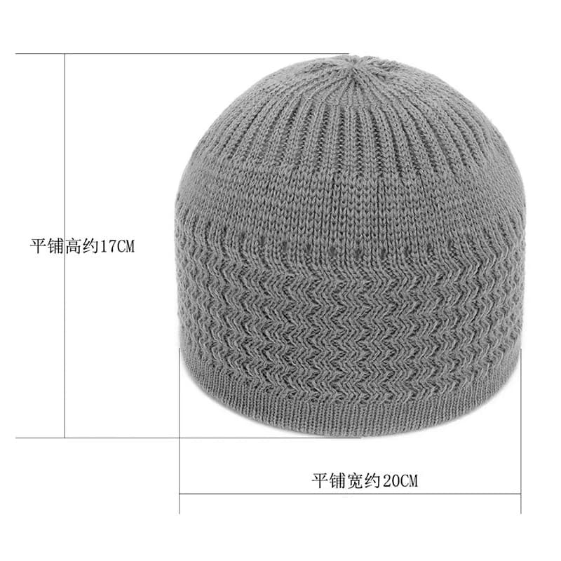 Chapeaux de prière musulmans pour hommes, bonnets masculins chauds, casquette à tête ronde, chapeau 