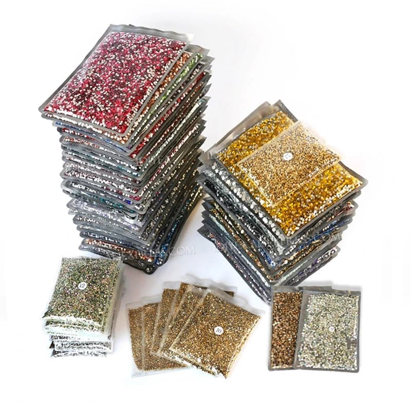 Gros paquet en vrac SS16 SS20 SS30 Non Hot Fix Strass dos plat cristaux Strass paillettes pierre pou