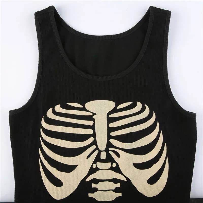 T-shirt gothique pour femmes, Streetwear décontracté, Harajuku, slim, à la mode, avec crâne, Y2K
