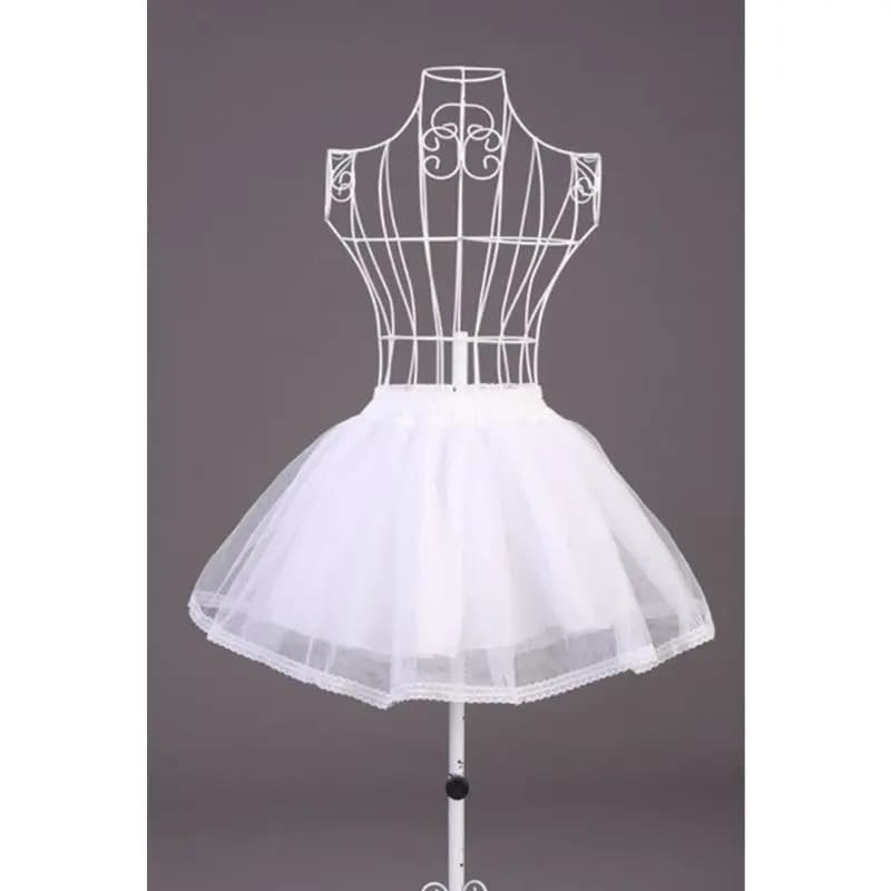 Jupon court en Tulle pour femmes et filles, Double couche, couleur unie, ceinture élastique, ligne A