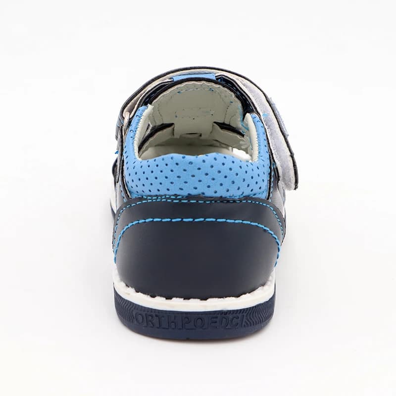 Sandales orthopédiques d'été pour garçons, motif aigle mignon, en cuir PU, chaussures plates à bout 