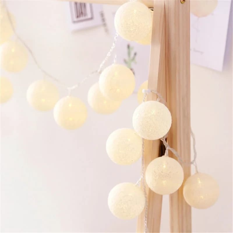 10/20/40 LED coton USB boules chaîne noël fée lumières nouveauté chaîne de lampe pour la maison en p