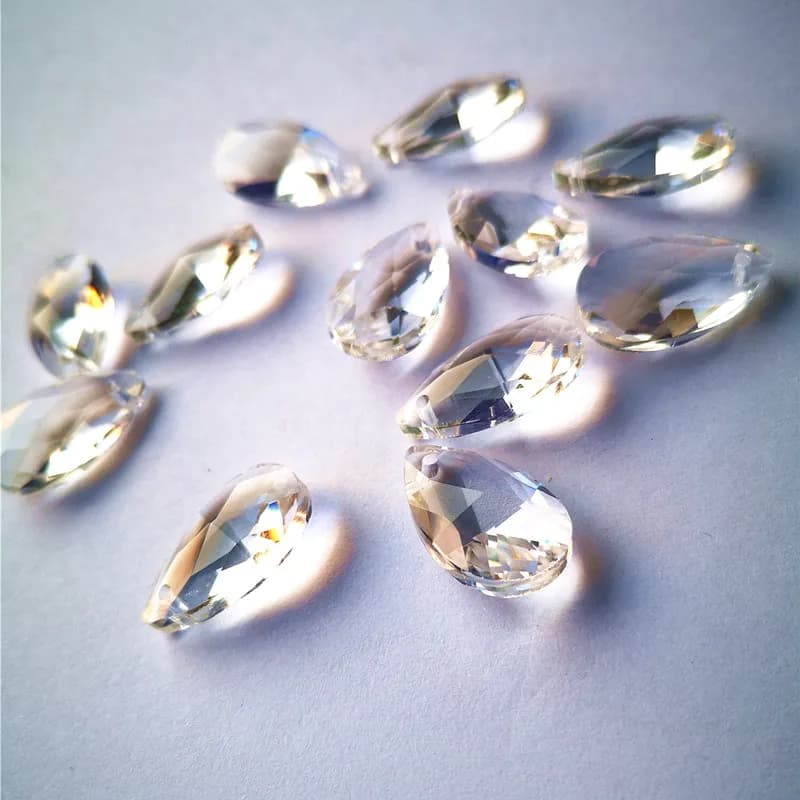 Top qualité 12 pièces/lot 22MM clair K9 cristal à facettes poire ornements de noël bricolage Suncatc