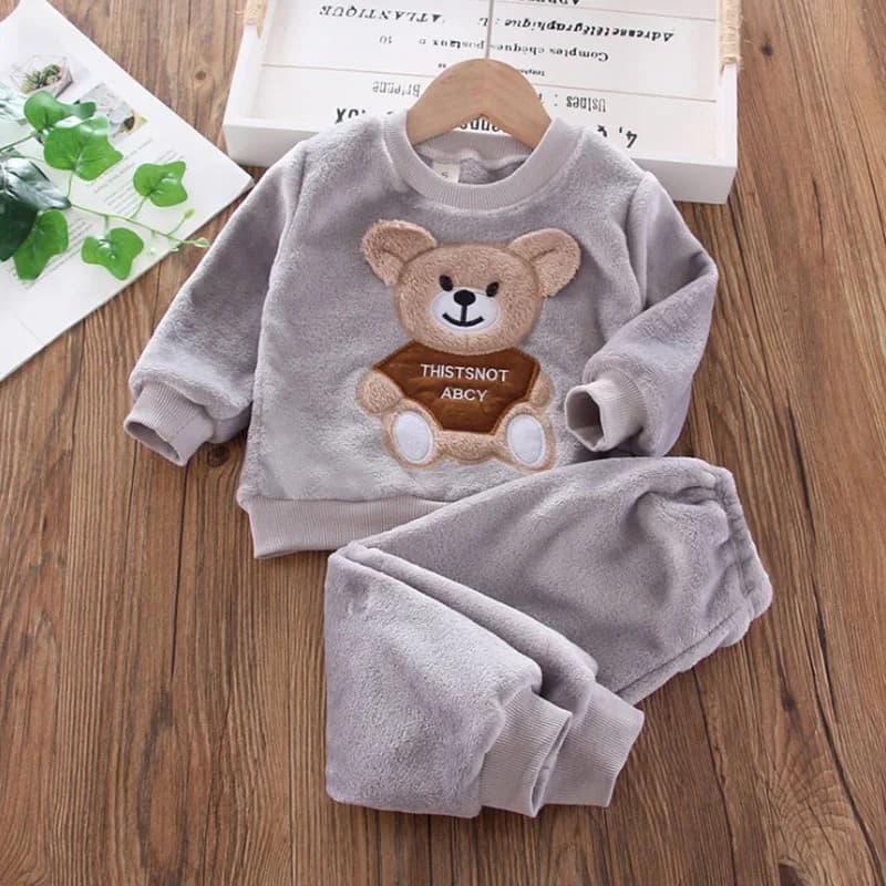 Nouveau hiver bébé filles garçons Homewear ensembles automne mode flanelle polaire vêtements enfants