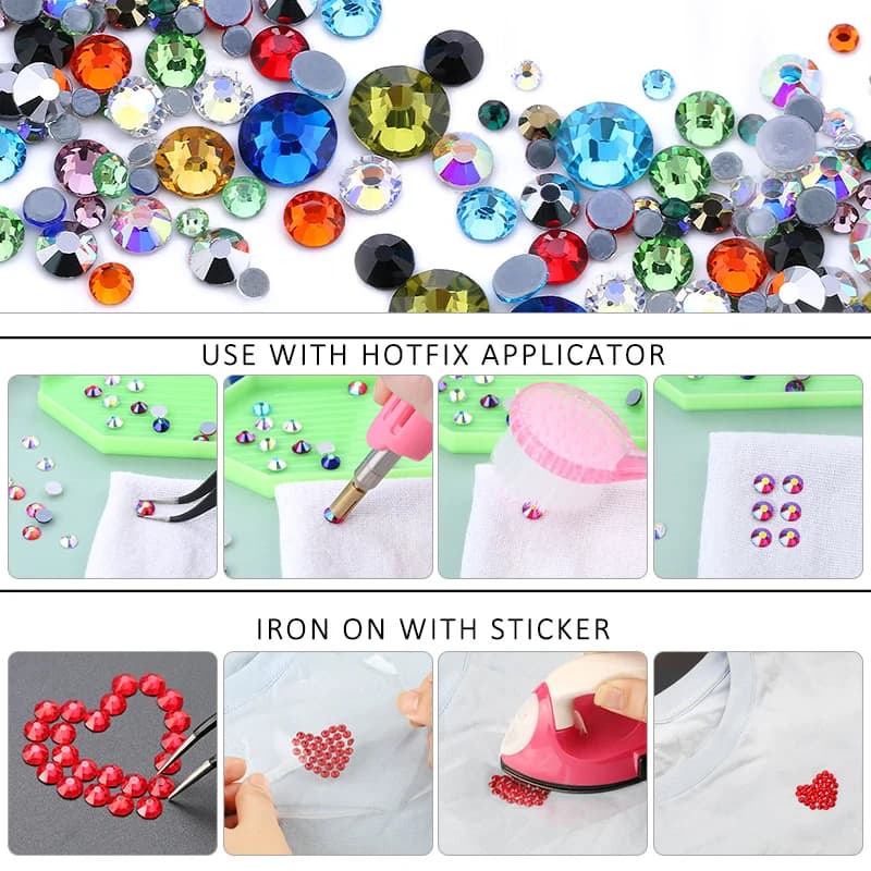 Hotfix Strass cristal clair AB Flatback fer sur Strass pierres correcteurs à chaud Strass pour coutu