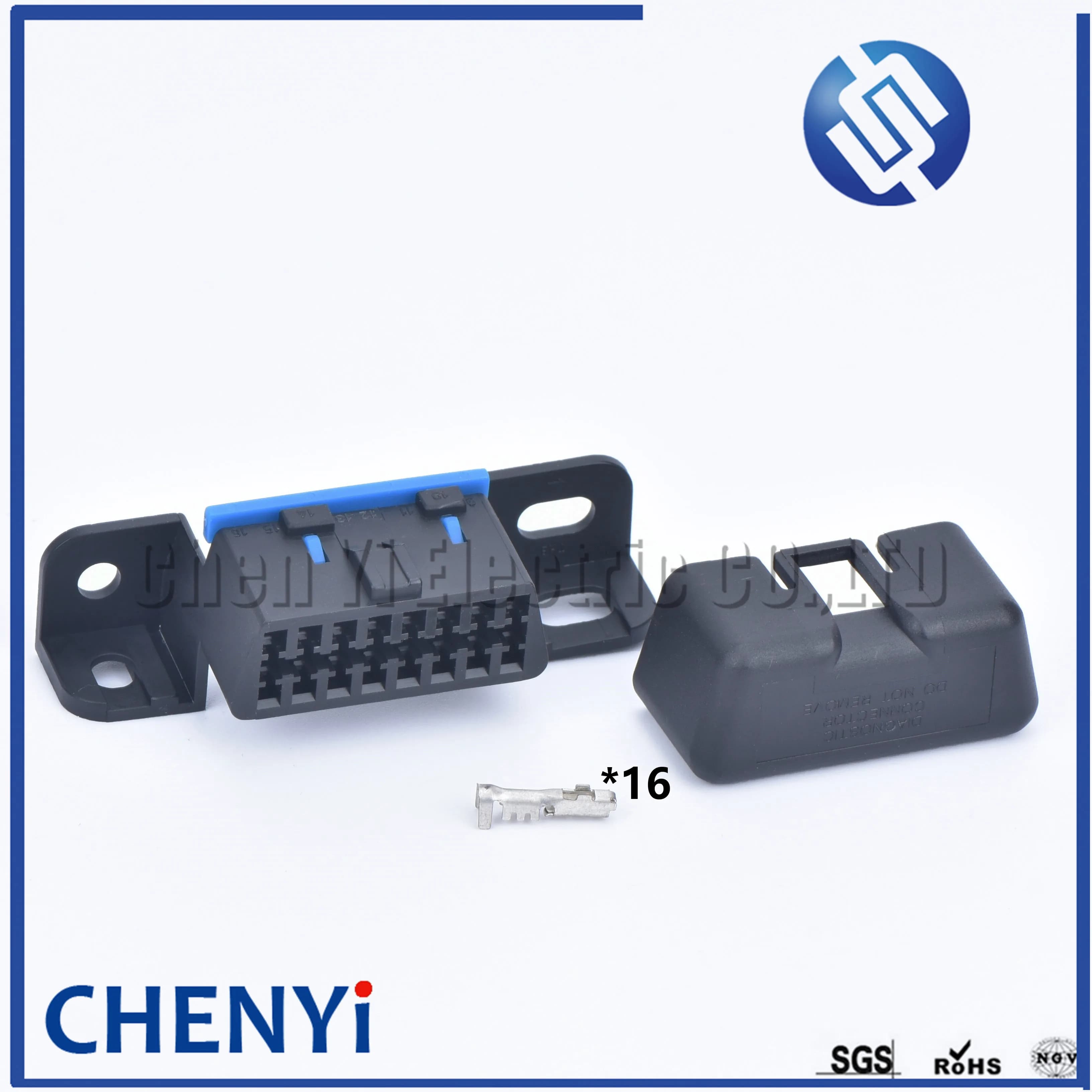 Connecteur obd2 16 broches, connecteur mâle femelle, prises de fil, adaptateur obd, outil de Diagnos