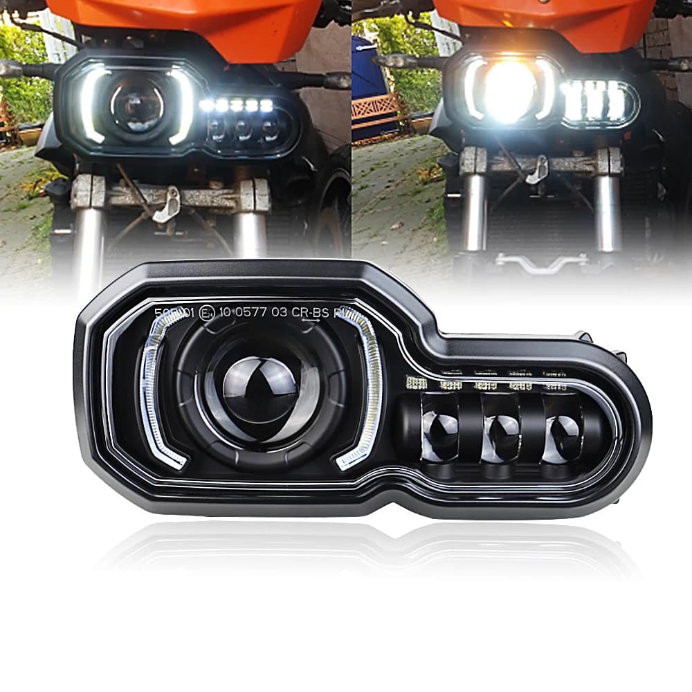 Phare LED pour BMW F650GS/F700GS/F800GS F800ADV F800R faisceau haut/bas avec Kit d'assemblage DRL lu