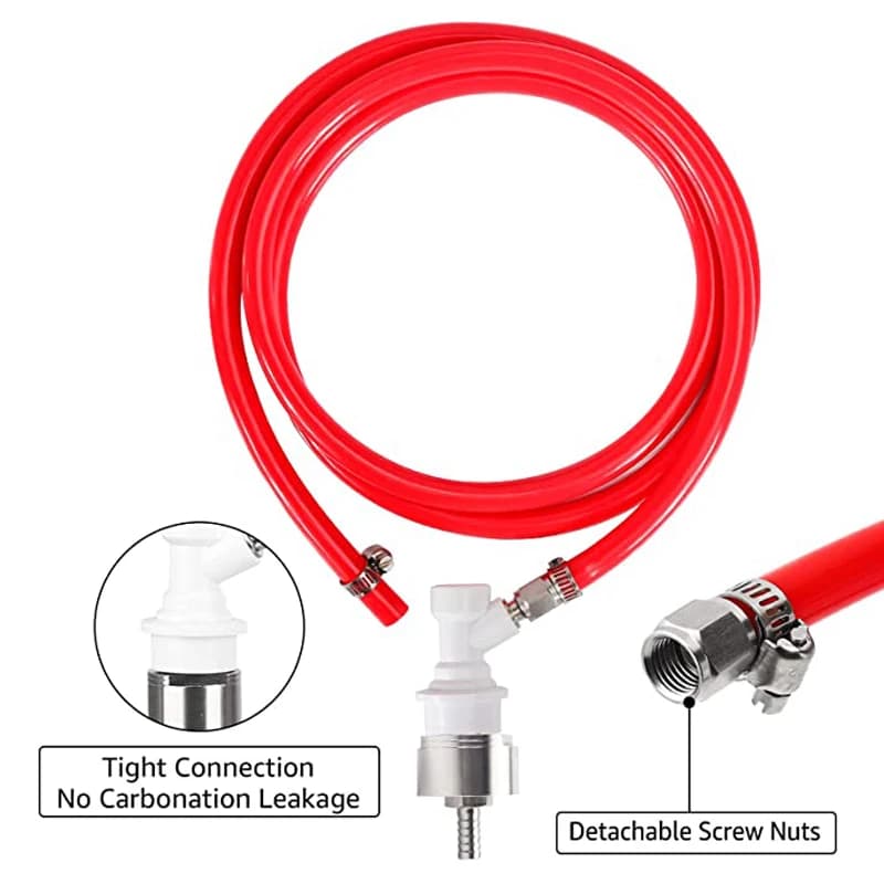 Ensemble de conduite de gaz à verrouillage à bille de 1.5 mètres, avec bouchon de carbonatation en a