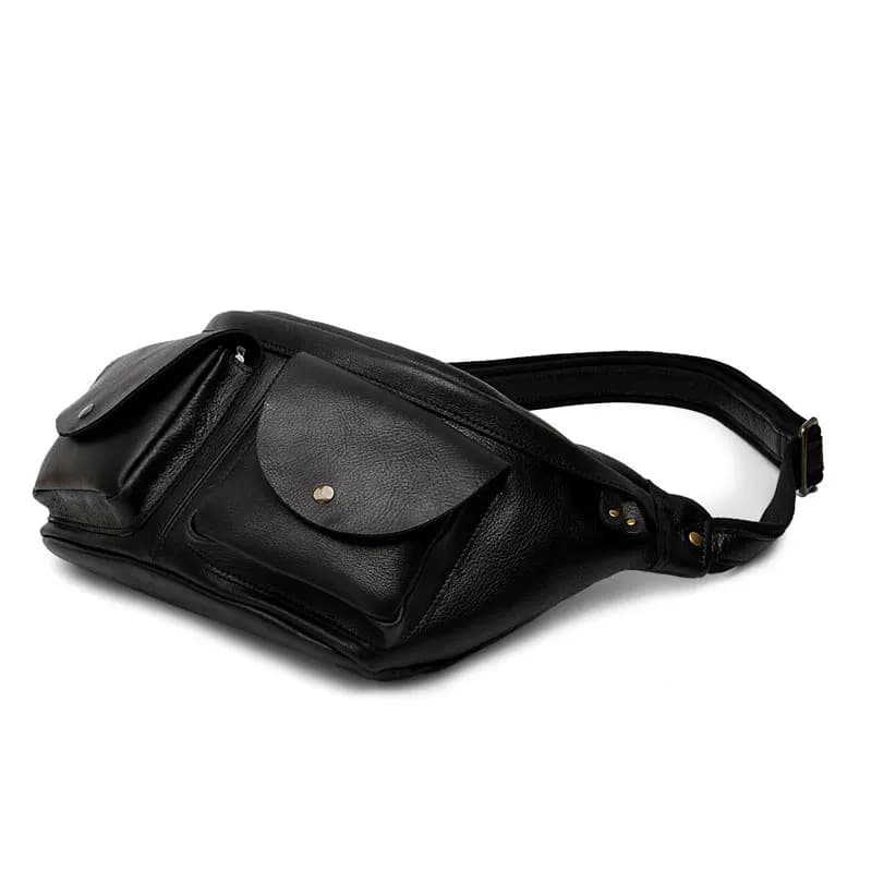 MAHEU-Grand sac de poitrine en cuir véritable pour hommes, sacs à bandoulière, sacs à bandoulière, s