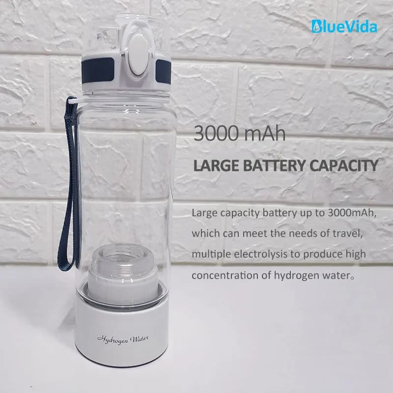 Max 3000ppb Bluevida générateur de bouteille d'eau d'hydrogène Anti-âge 3000mAh grande capacité long