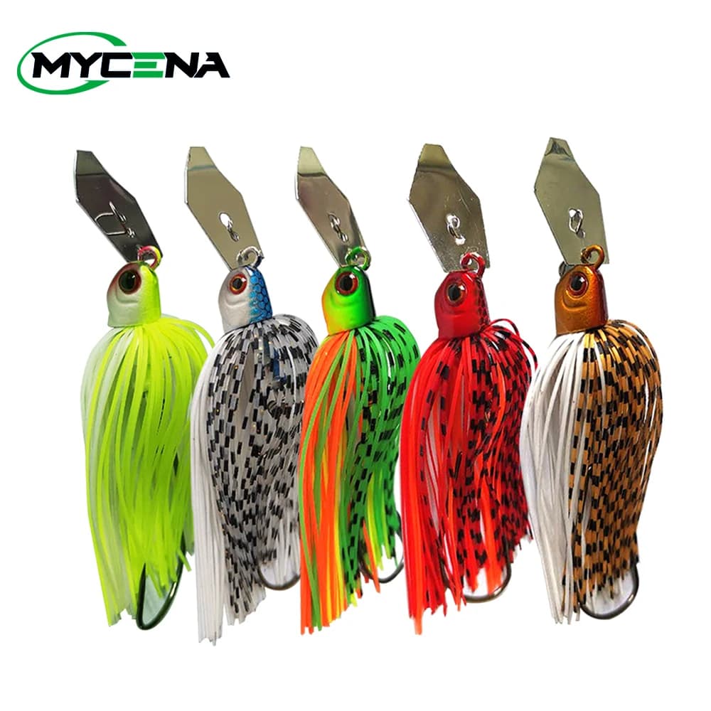 Mycena-Leurre Chatter Spinner Bait, Buzzbait, WobJeff Chatterbait, Bass, Pike, Walleye Fish, Weedles