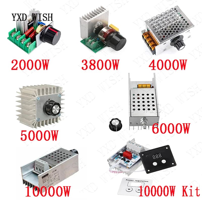 110 V - 220 V 2000 W 3800 W 4000 W 5000 W 6000 W 10000 W régulateur de tension SCR LED variateur con