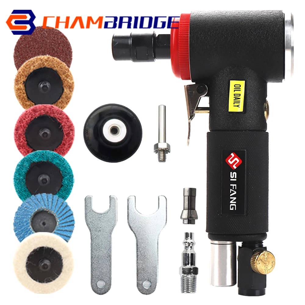 Kit d'outils de meuleuse d'angle à air, mini meuleuse pneumatique à angle droit, outil de disques de