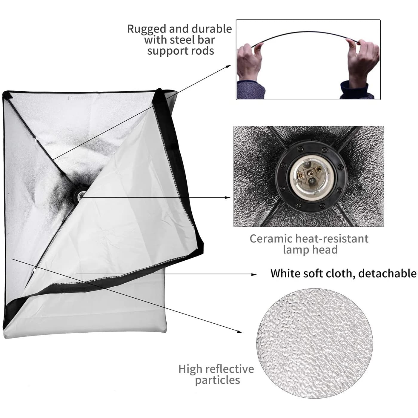 Équipement photographique Photo Studio photographie boîte souple Kit avec Triopode vidéo 50x70 cm bo