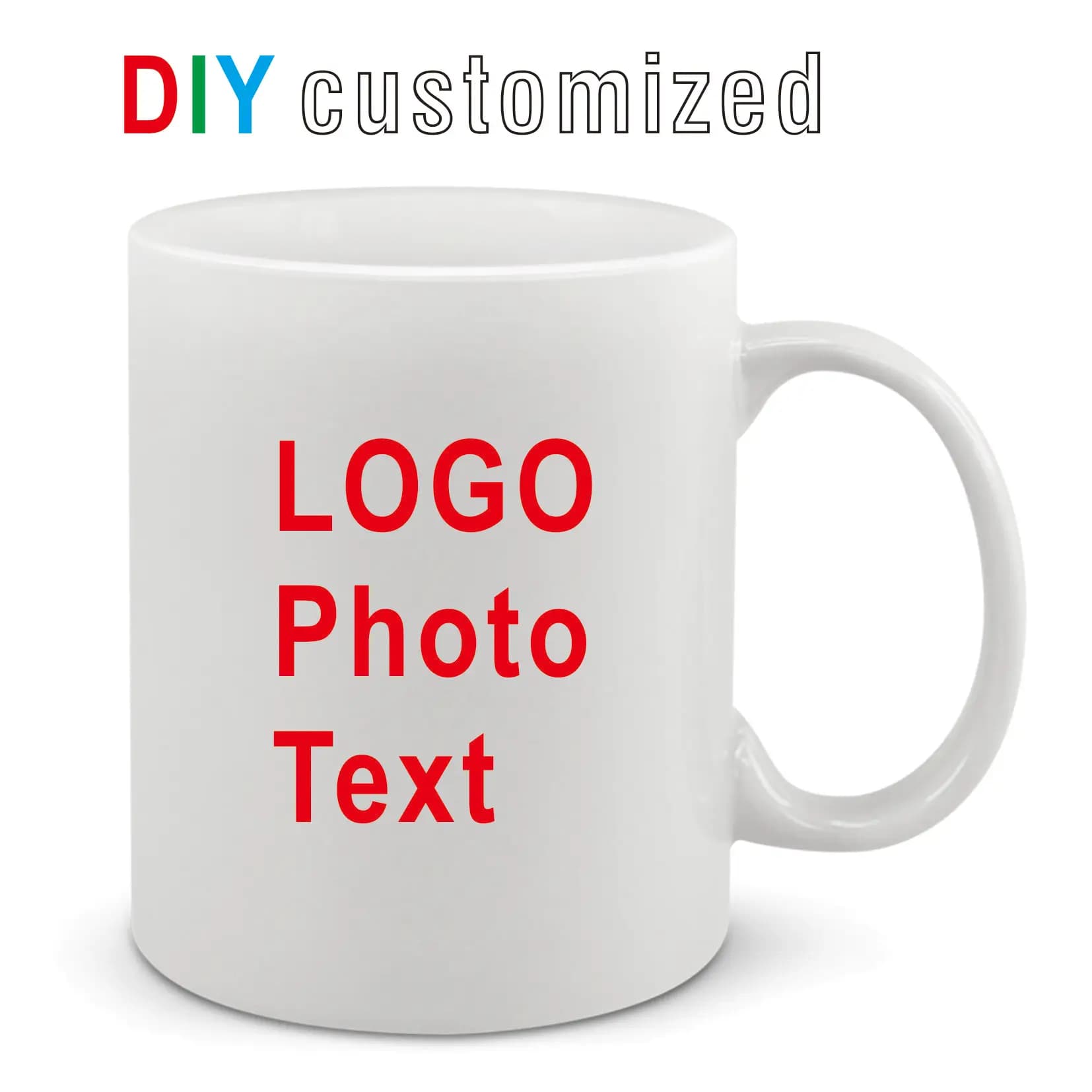 Tasse en céramique personnalisée bricolage, tasse à café personnalisée, image imprimée, photo, logo,