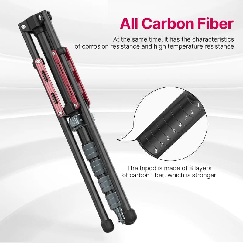 Ulanzi MT-49 Fibre De Carbone Trépied Monopode Avec Poignées Amovibles Invite astronomique ket Balan