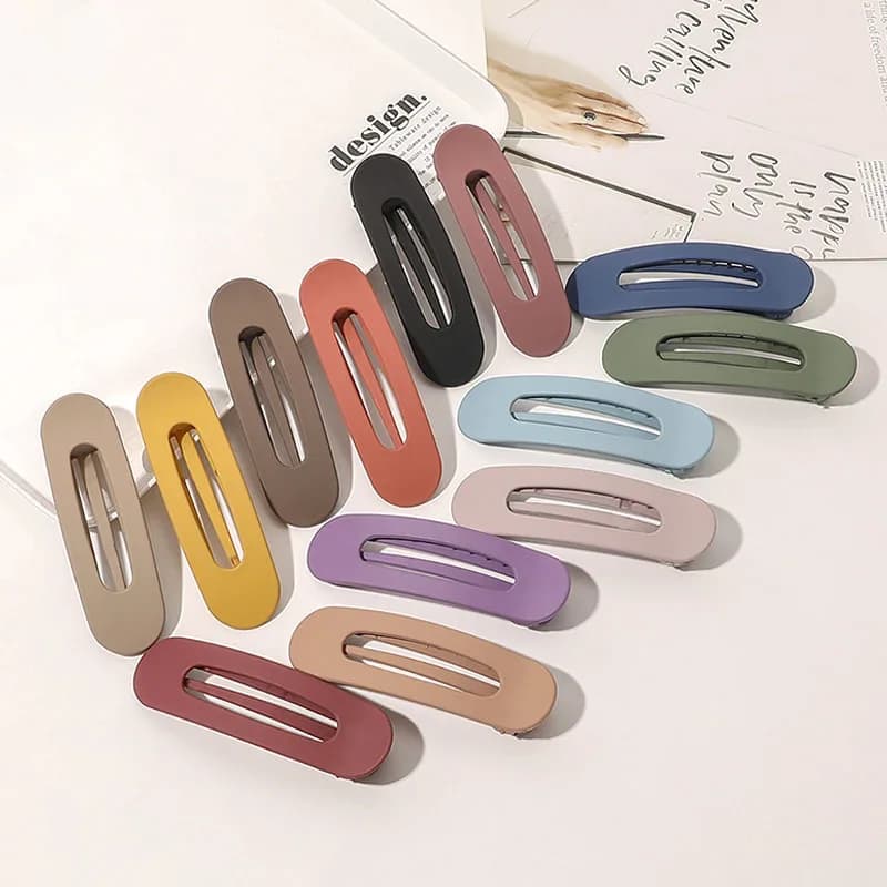 Grands pinces à cheveux givrées coréennes pour femmes et filles, accessoires de cheveux, couleur uni
