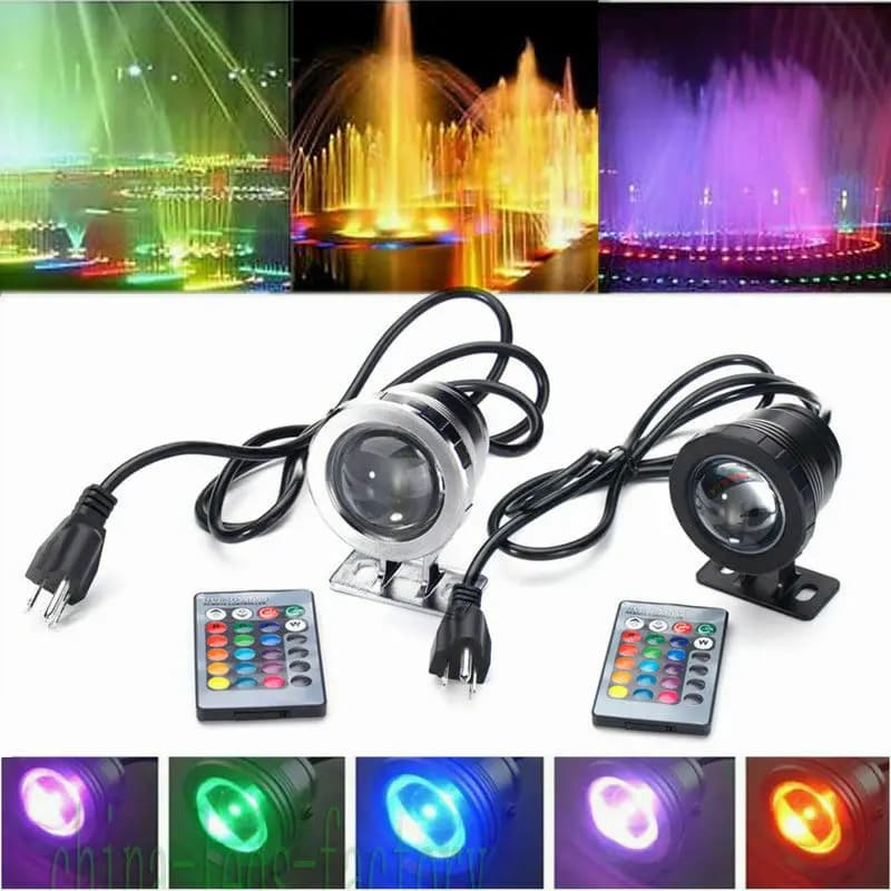 Projecteur LED RGB étanche, 10W 15W, pour fontaine, piscine, aquarium, 85-265V, prise EU/US, lampe d