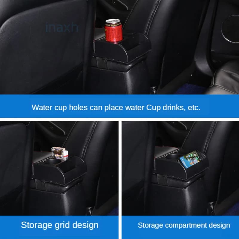 Accoudoir de voiture avec porte-gobelet, boîte de rangement universelle, support de coude de bras, c