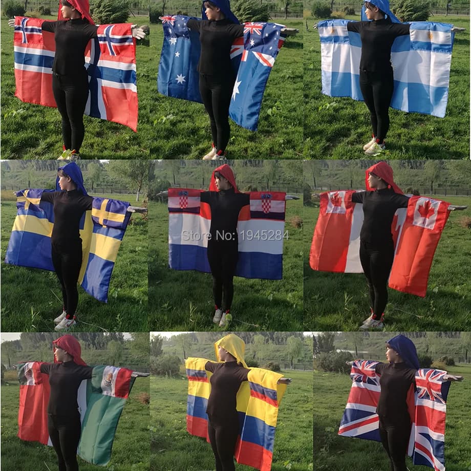 DayFeel-Cape en polyester de 3x5 pieds, avec bannière, style national et pays du monde