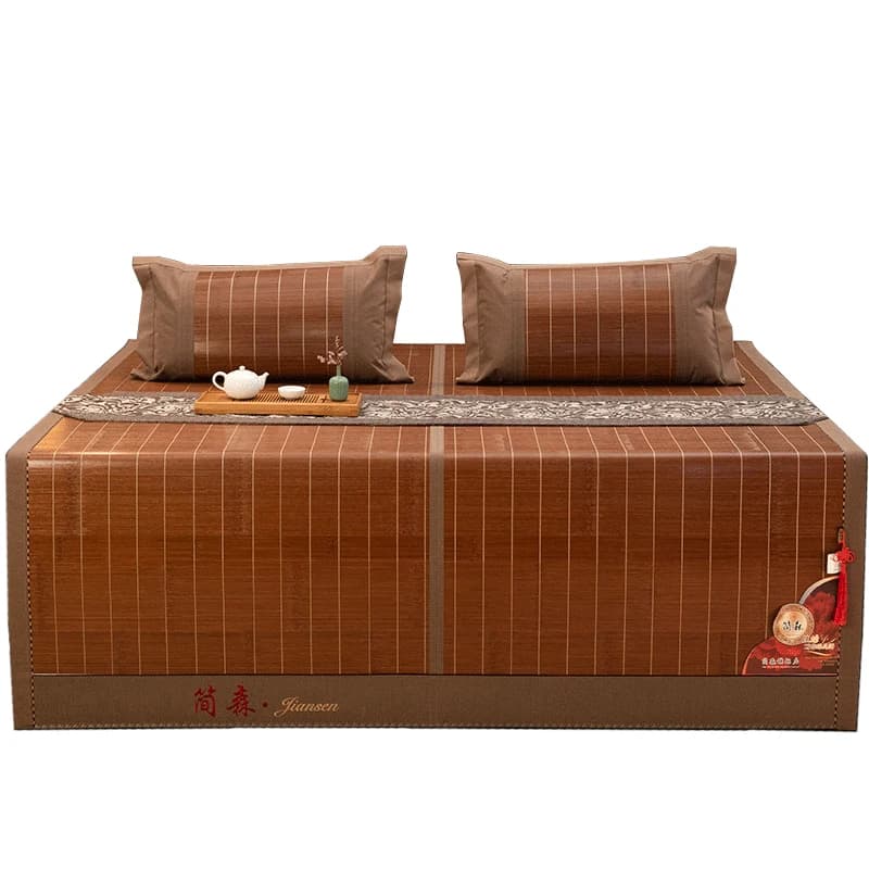 Tapis d'été pliant simple et double face 1.8m 1.5 m, tapis de bambou, tapis de paille, tapis d'été e