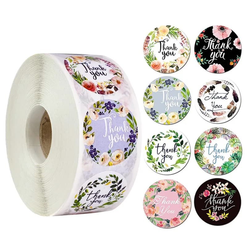 Autocollant rond de remerciement pour Scrapbook, 100 à 500 pièces, sceau d'enveloppe, cadeau, décora
