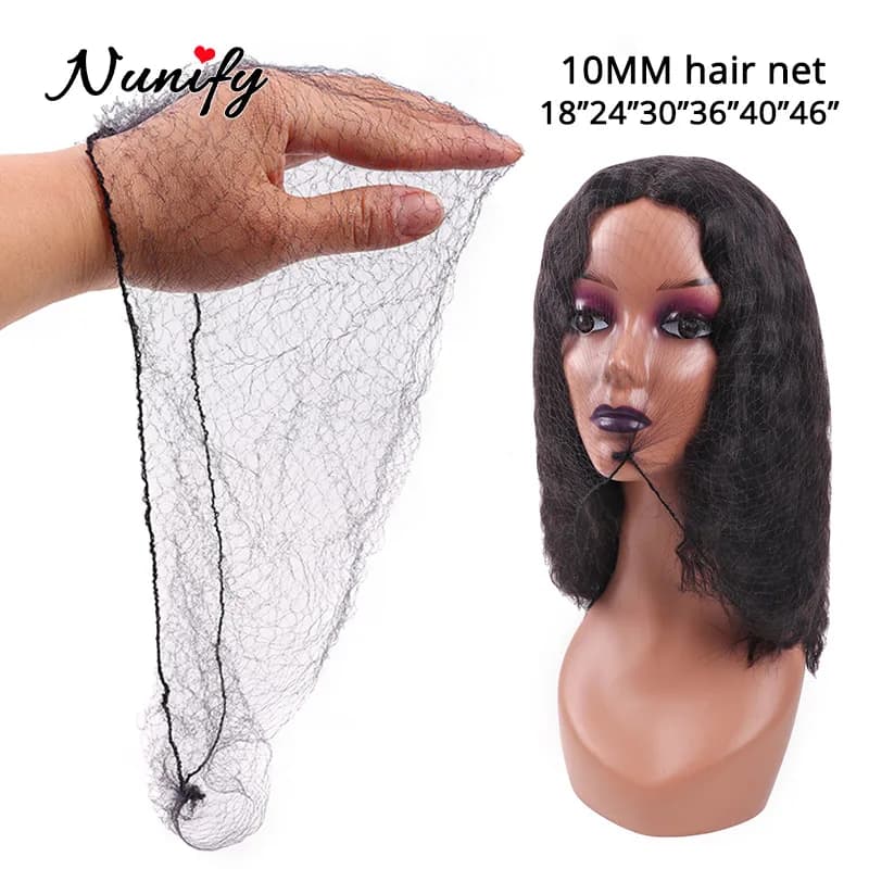 Nunify noir 100 pièces filets à cheveux Invisible bord élastique maille accessoires de déguisement p
