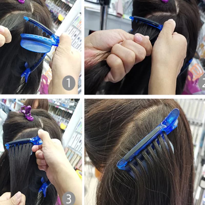 Clips de séparation faciles/vitesse, Clips de séparation de couleur bleue pour Extension de cheveux