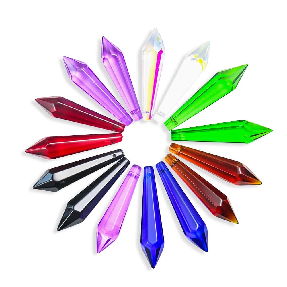 Lustre en perles de cristal pointues, citrolamp Prisms Glaçon, Suncatcher de perles de verre pour la