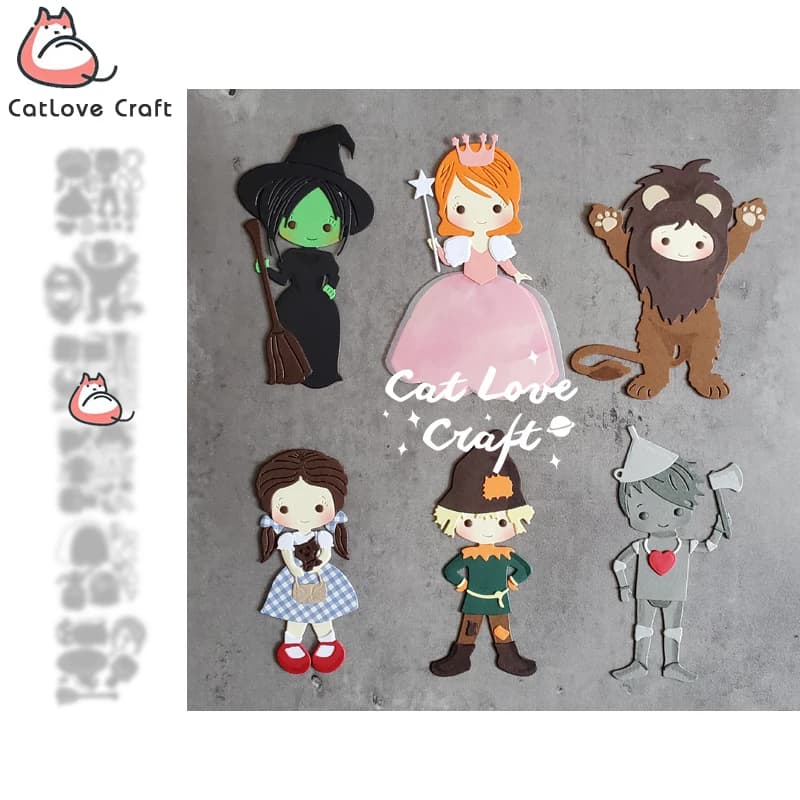 Matrices de Découpe en Métal avec Personnages de Catlove Dégradé, Cailloux de Scrapbooking, Carte de