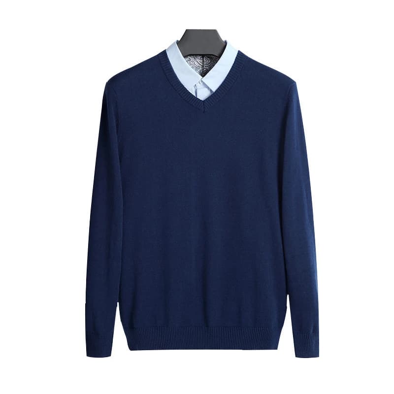 Pull en coton hommes à manches longues pulls vêtements d'extérieur homme col en V hommes chandails m