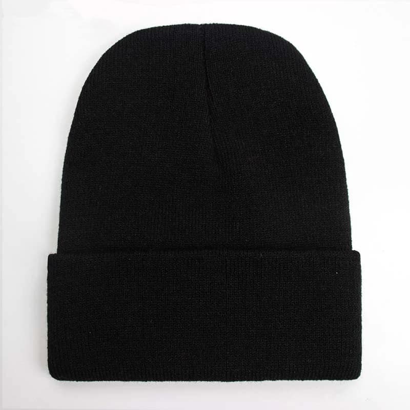 Bonnet unisexe solide automne hiver mélanges de laine doux chaud bonnet tricoté hommes femmes SkullC