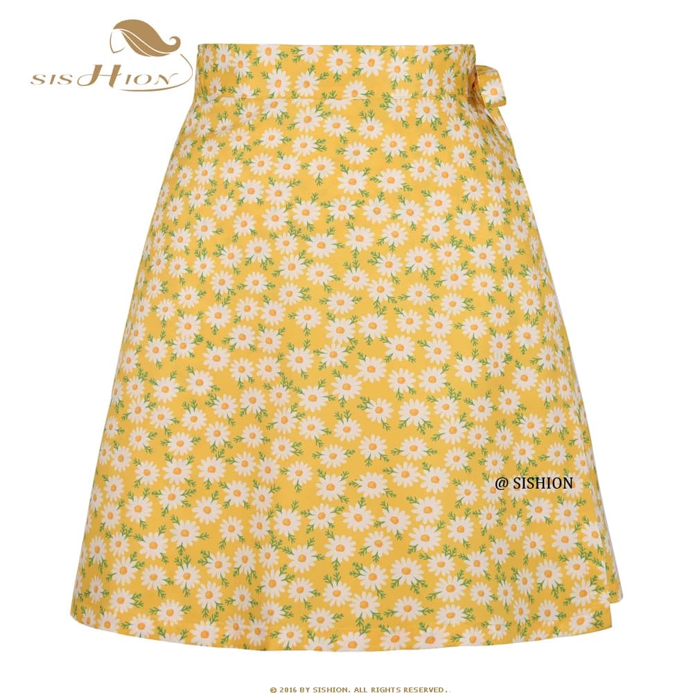 SISHION 2025 été plage Daisy Sarong jupe florale SS0015 Y2K multi-poches femmes vêtements Sexy jupe 